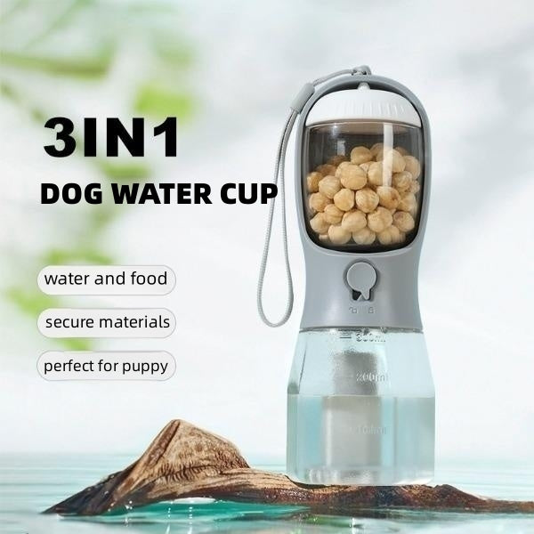 Contenitore per acqua, cibo e rifiuti, 3 in 1, portatile, piccolo e multifunzionale, per animali domestici