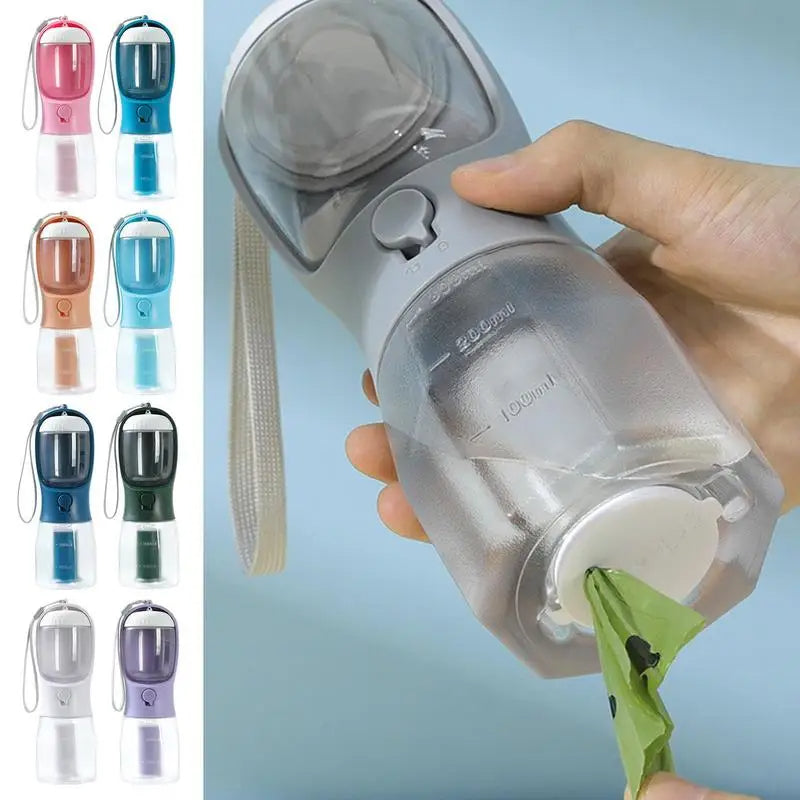 Contenitore per acqua, cibo e rifiuti, 3 in 1, portatile, piccolo e multifunzionale, per animali domestici