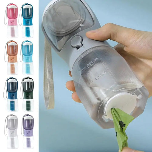 Contenitore per acqua, cibo e rifiuti, 3 in 1, portatile, piccolo e multifunzionale, per animali domestici
