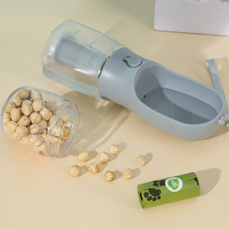 Contenitore per acqua, cibo e rifiuti, 3 in 1, portatile, piccolo e multifunzionale, per animali domestici