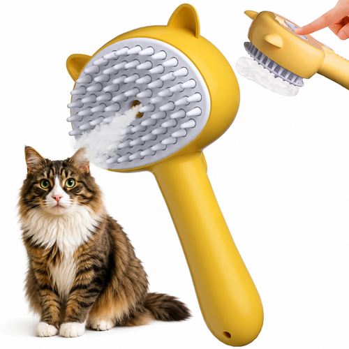 Spazzola a Vapore 4 in 1 per Gatti e Cani