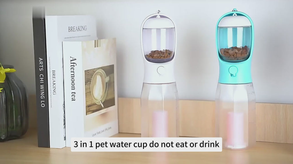 Contenitore per acqua, cibo e rifiuti, 3 in 1, portatile, piccolo e multifunzionale, per animali domestici