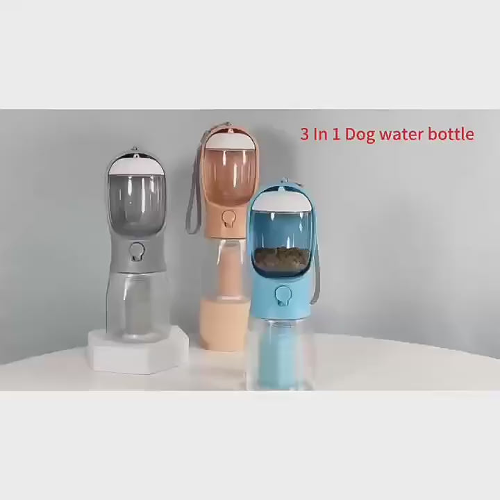 Contenitore per acqua, cibo e rifiuti, 3 in 1, portatile, piccolo e multifunzionale, per animali domestici